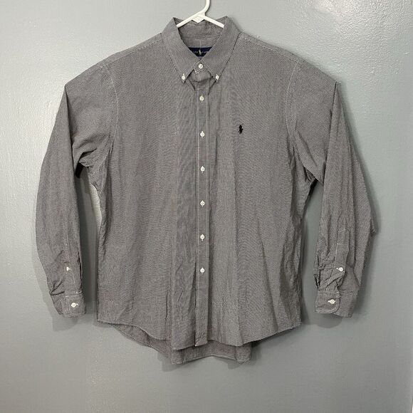 Polo Ralph‎ Lauren Casual Shirt Mens XL XLarge Button Down  Black Plaid w/ Pony - Picture 1 of 12